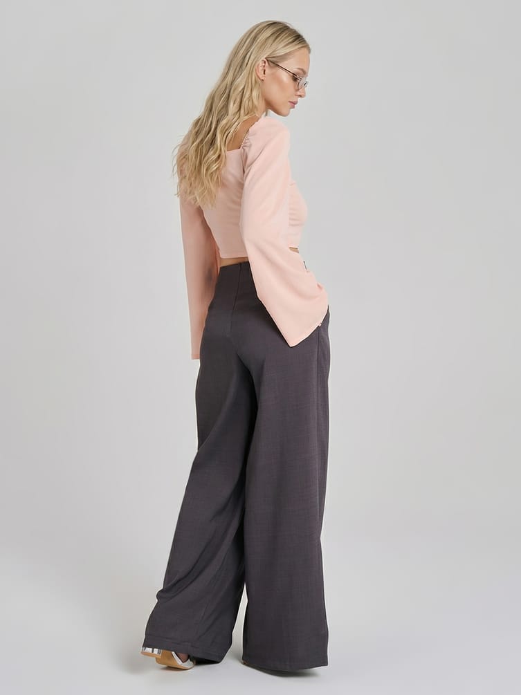 Брюки палаццо классические с защипами