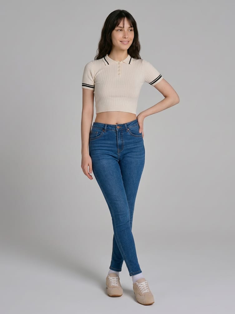 Джинсы скинни с высокой талией