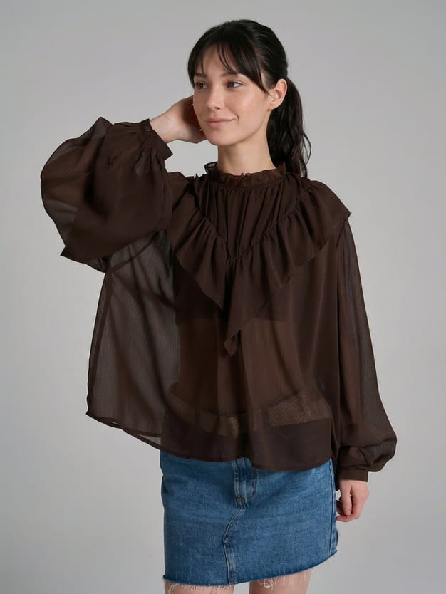 Блузка бохо с рюшами