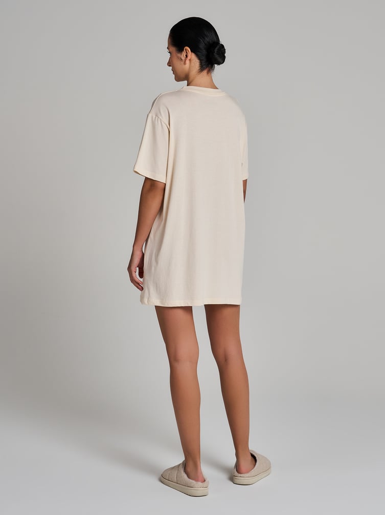 Хлопковая ночная сорочка с принтом оленя