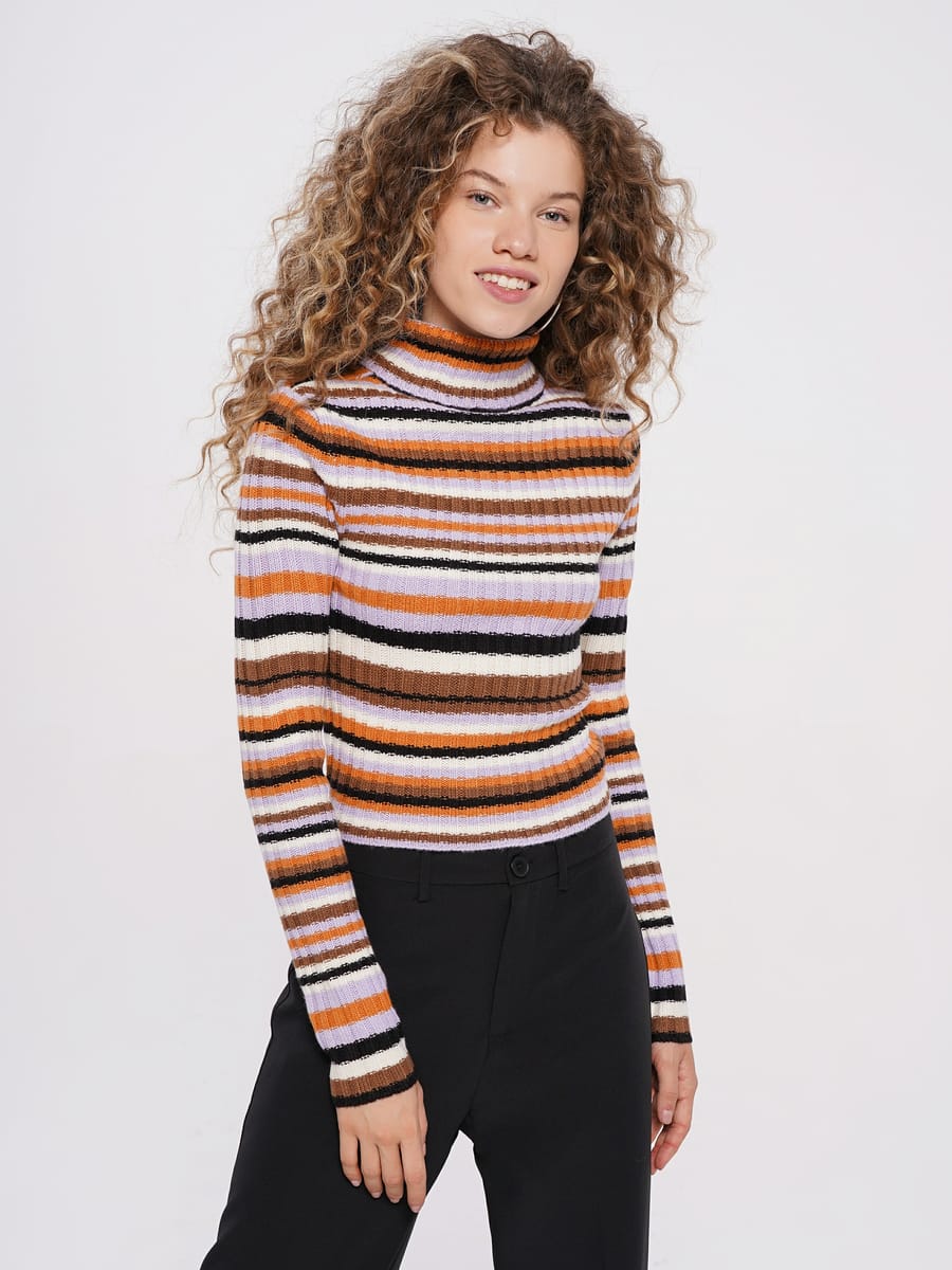 Облегающий свитер в полоску