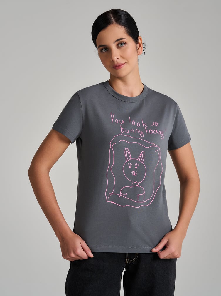 Футболка из хлопка с принтом