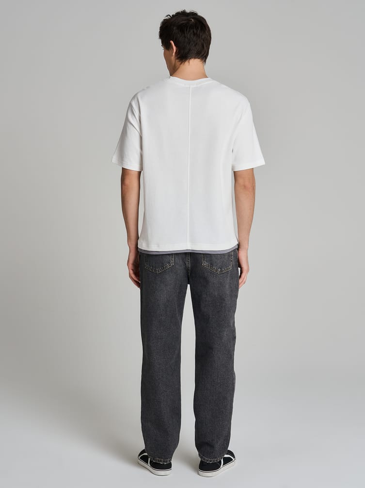 Футболка свободного кроя однотонная