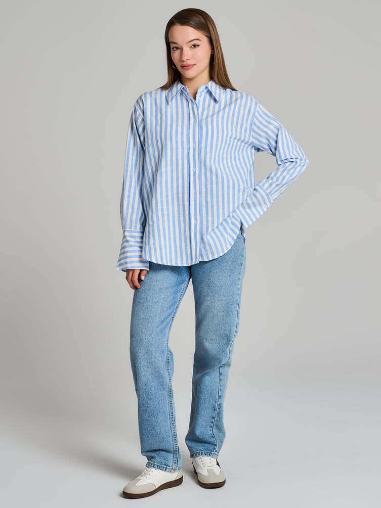 Плотная классическая рубашка в полоску