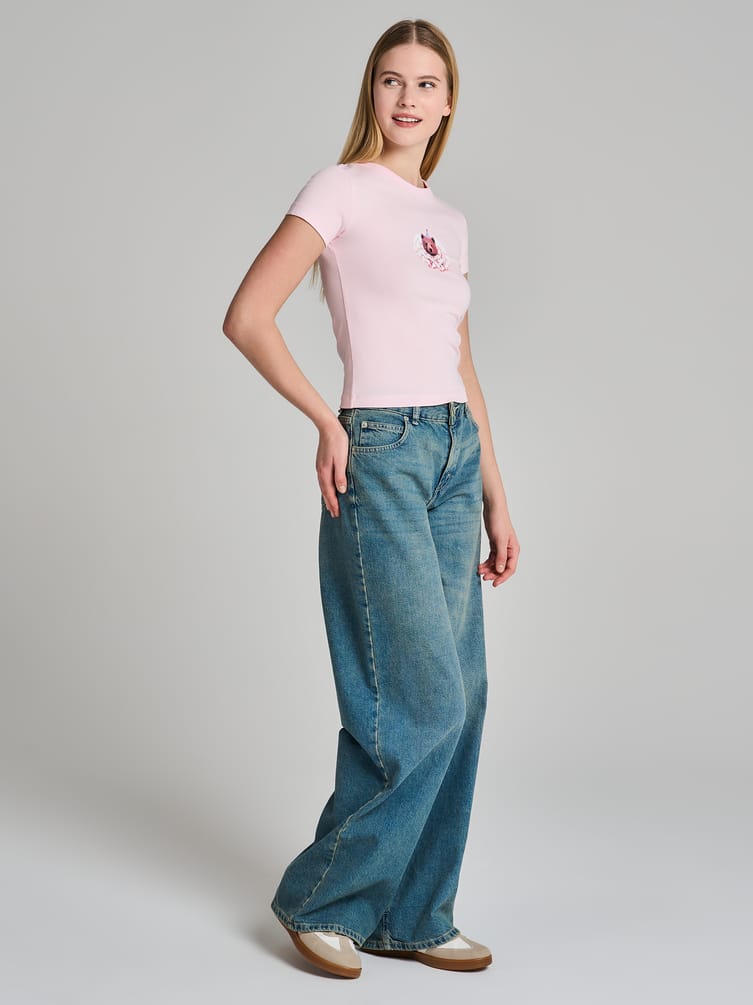 Футболка облегающая с принтом