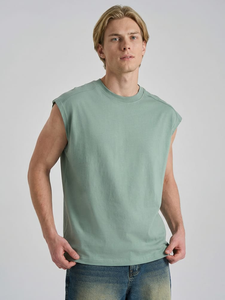 Футболка из хлопка без рукавов