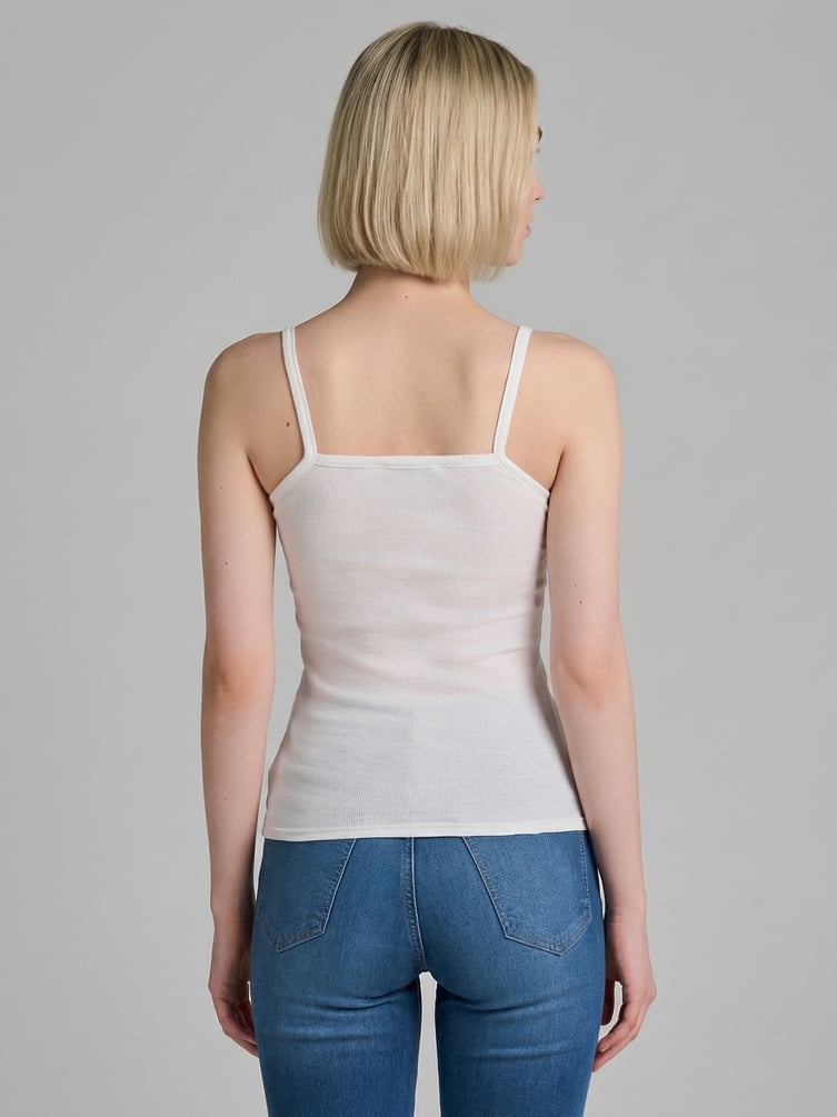 Топ в рубчик на тонких бретелях