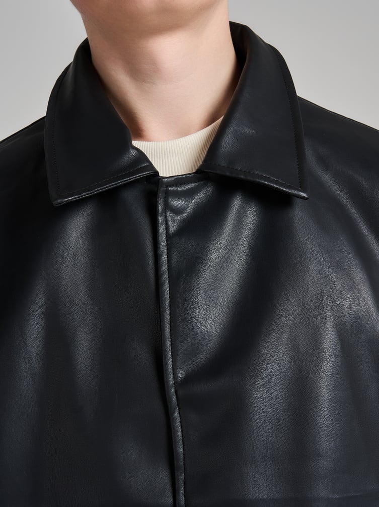 Куртка рубашка из эко кожи демисезонная