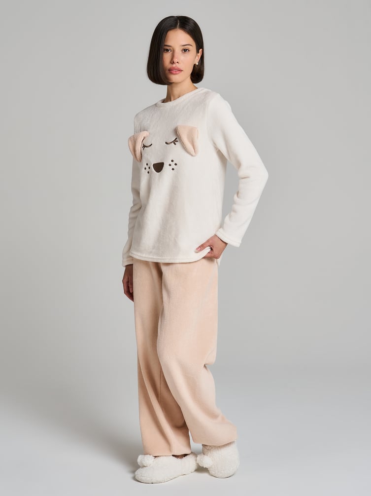 Плюшевая пижама собачка со штанами