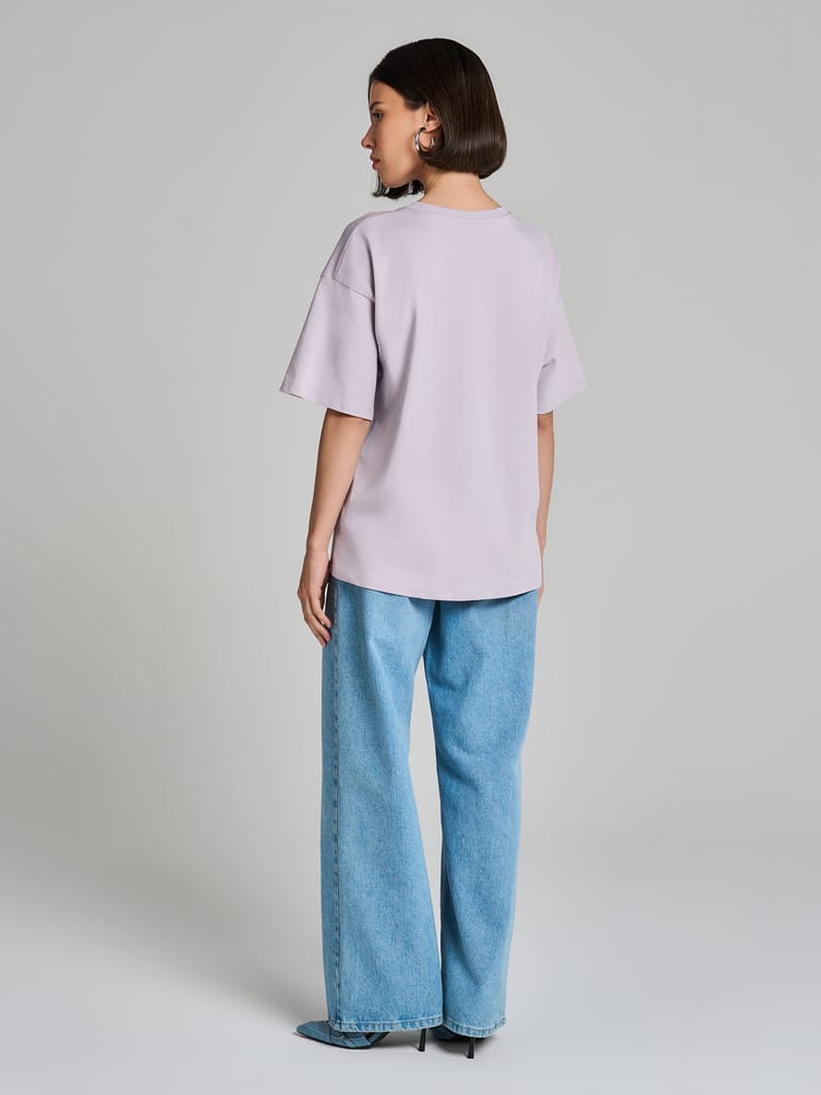 Хлопковая футболка с принтом цветов