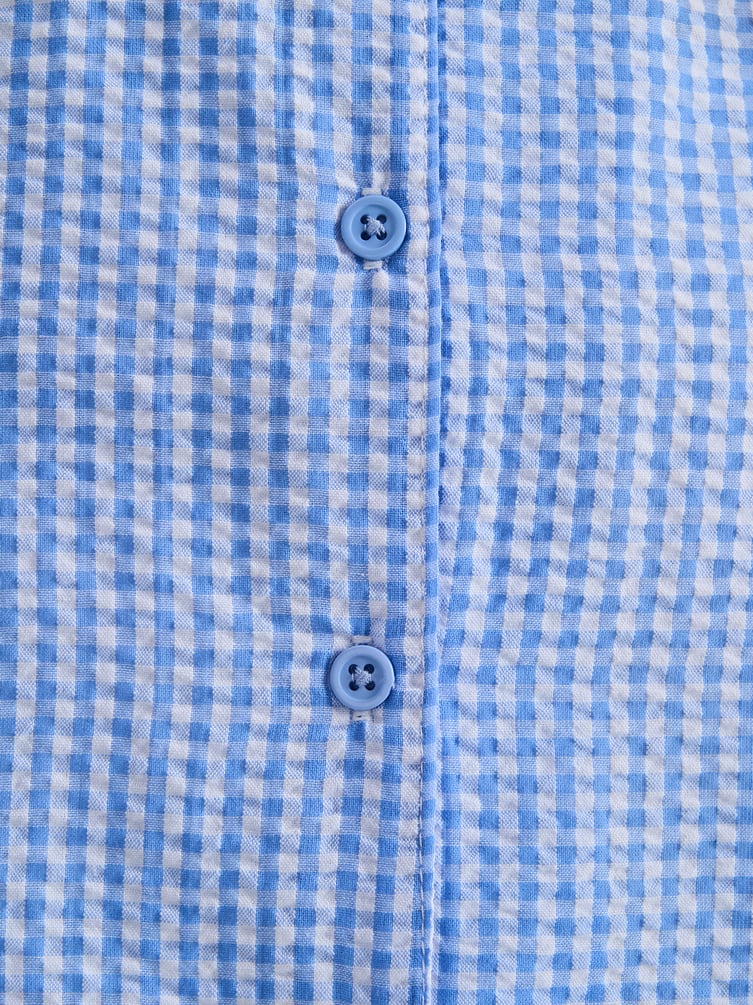 Пижама в клетку с рубашкой и шортами