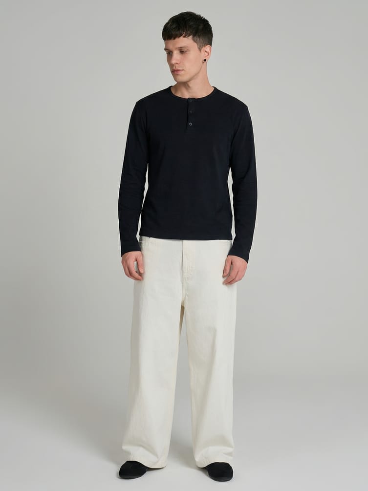 Лонгслив из хлопка с пуговицами