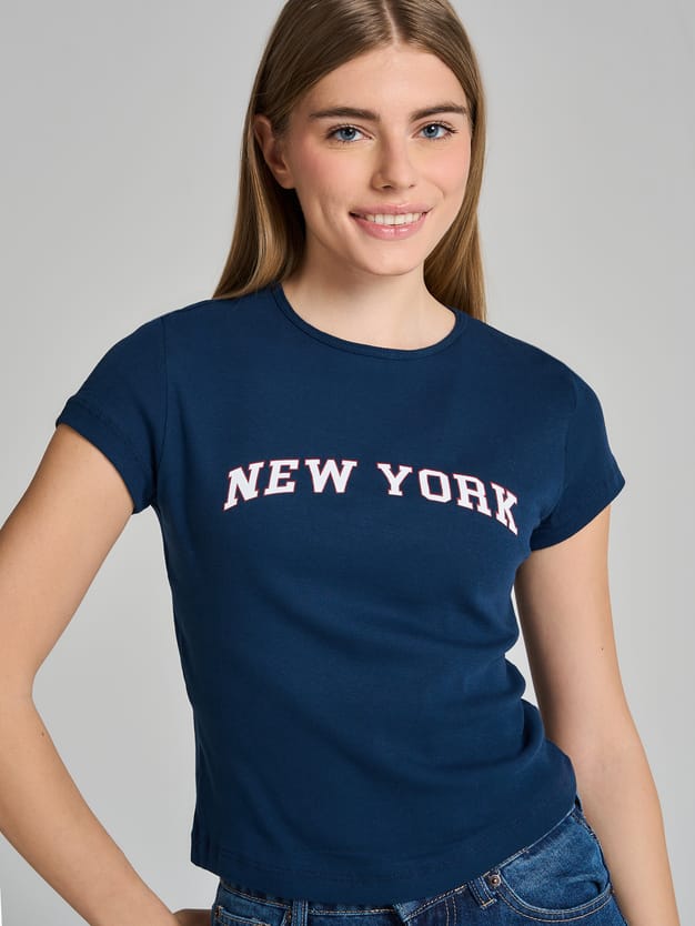 Футболка из хлопка с надписью New York
