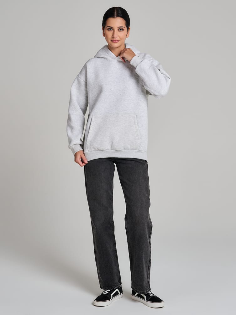 Утепленное худи оверсайз с начесом