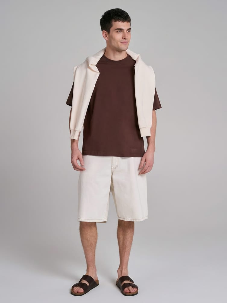 Удлиненные джинсовые шорты бермуды