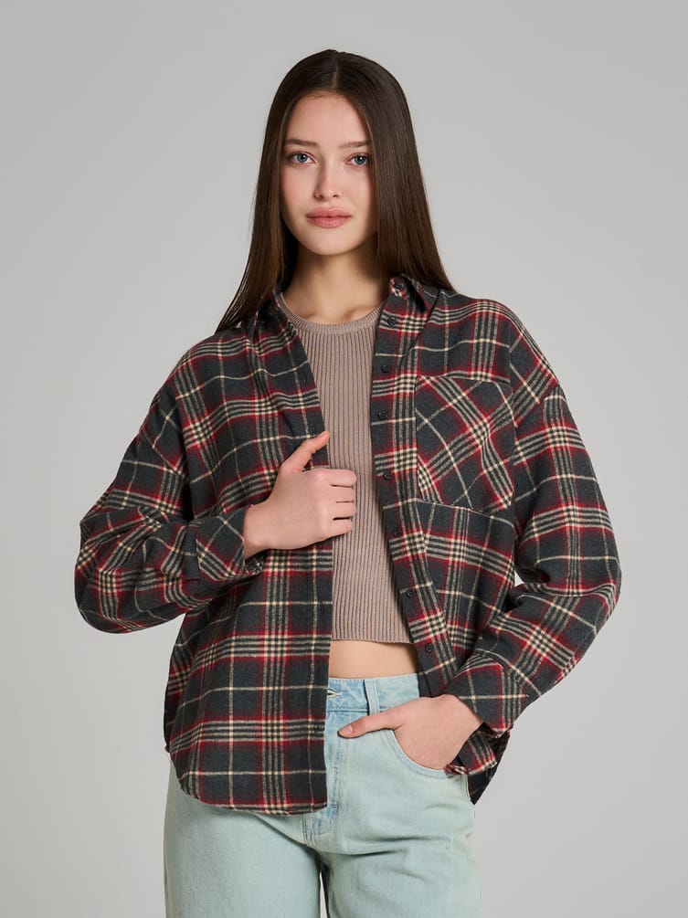 Байковая рубашка в клетку