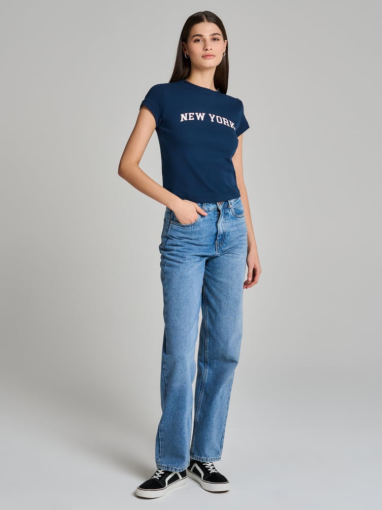 Футболка из хлопка с надписью New York