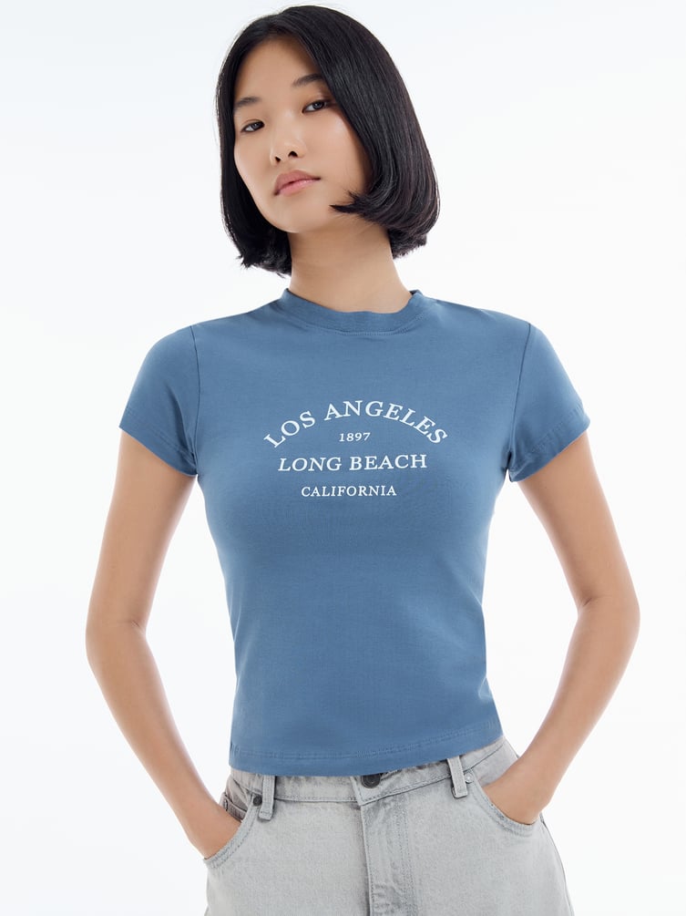 Хлопковая футболка с надписью Los Angeles