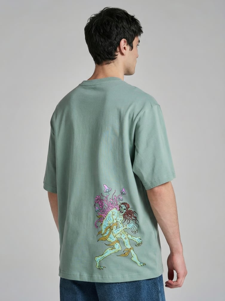 Футболка из хлопка с принтом кикиморы
