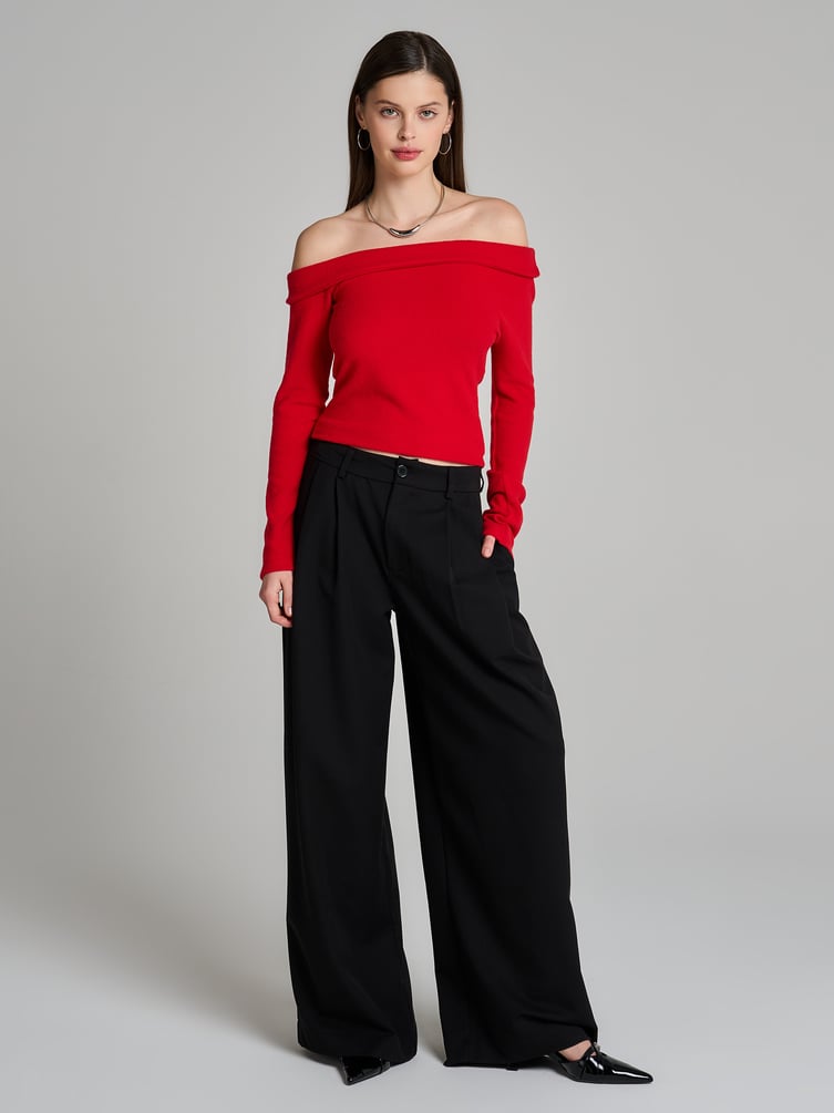 Брюки классические широкие