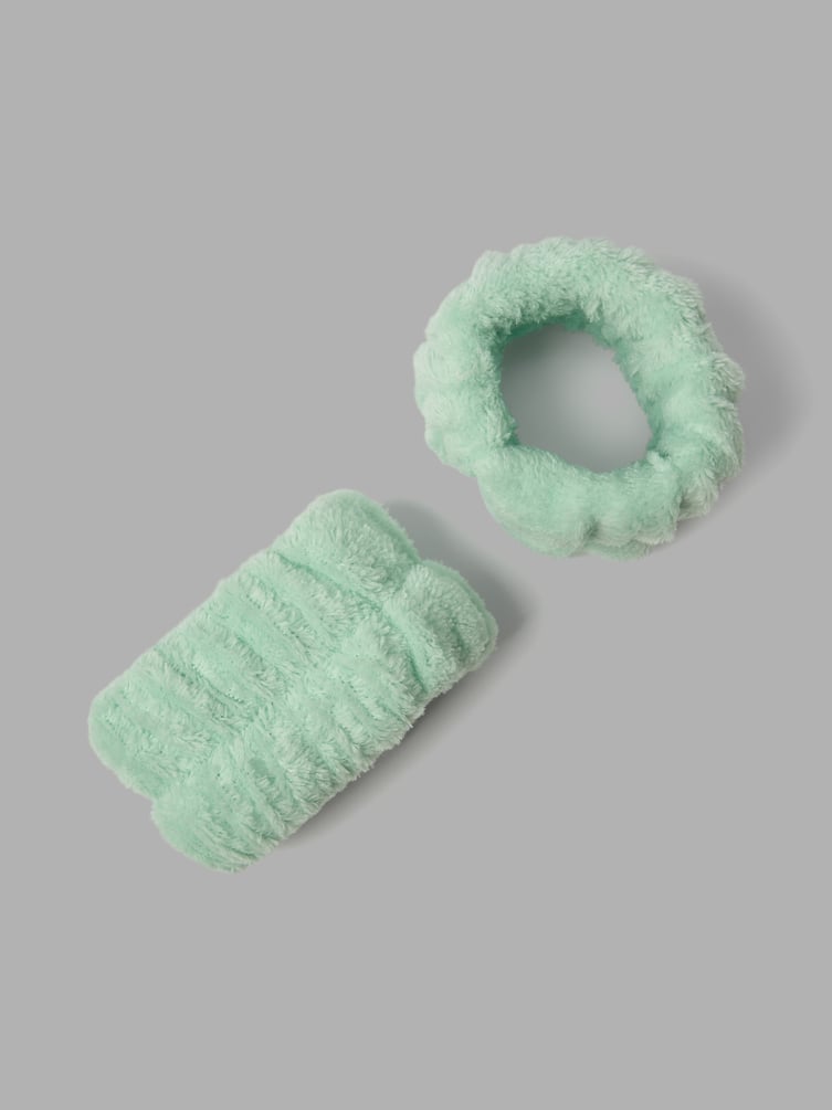 Набор повязка для волос и браслеты для умывания