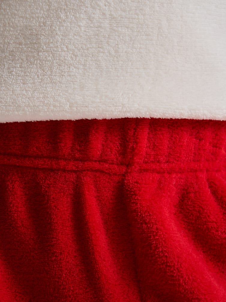 Пижама плюшевая новогодняя с брюками