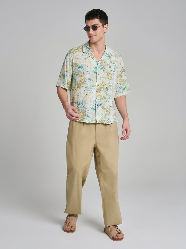 Рубашка гавайская с принтом