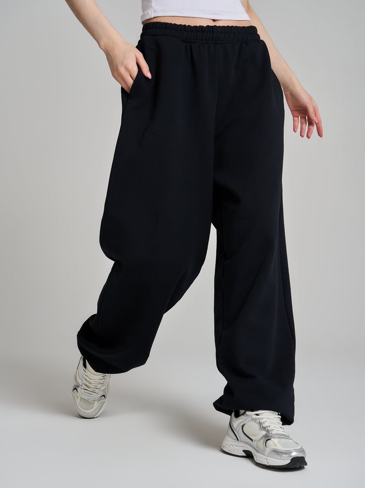 Спортивные брюки джоггеры с высокой талией
