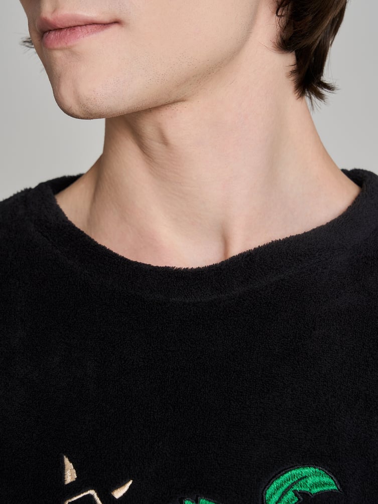 Плюшевая пижама с принтом Санты Клауса