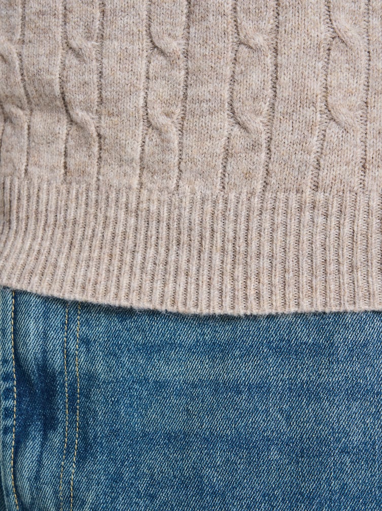 Свитер-поло вязаный с полузамком молния