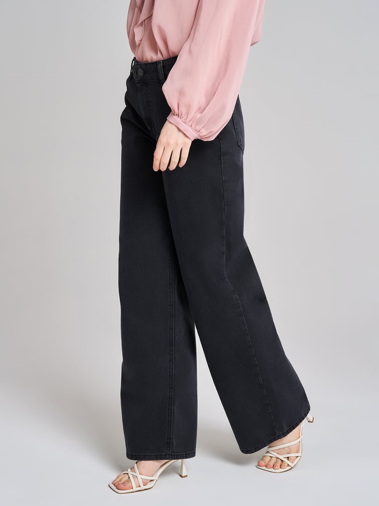 Джинсы багги с вареным эффектом