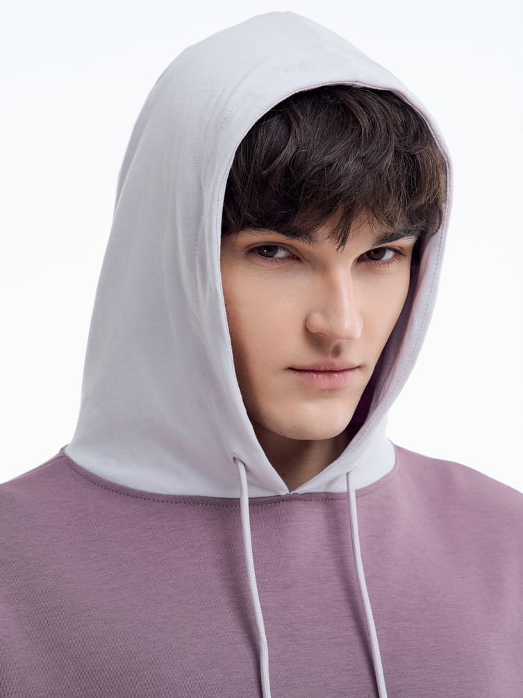 Худи оверсайз с контрастным капюшоном