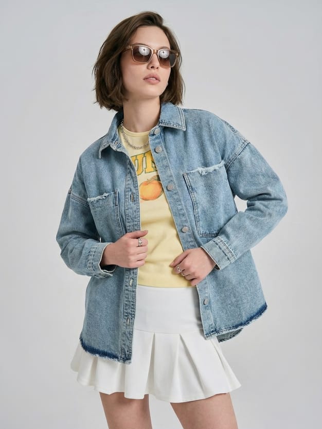 Джинсовая куртка оверсайз