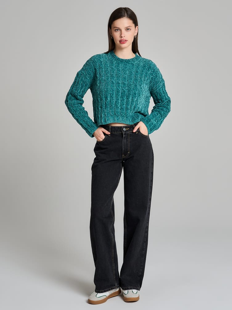 Джемпер трикотажный с косами