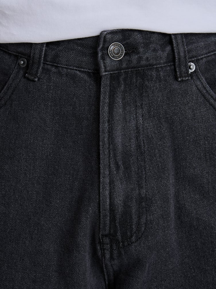 Джинсы багги широкие с вареный эффектом