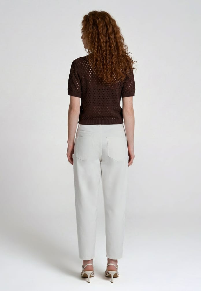 Джинсы момы высокой талией