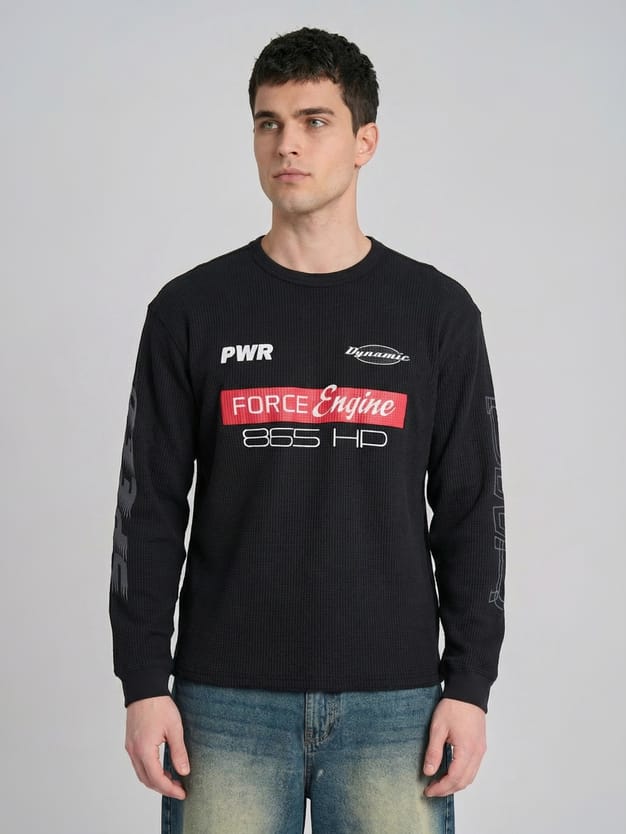 Лонгслив оверсайз хлопковый с надписью