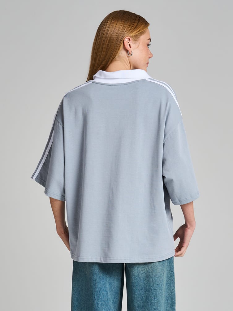 Футболка-поло оверсайз с надписью