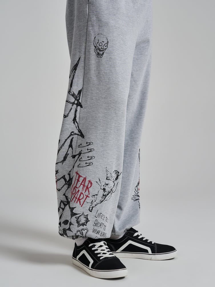 Брюки джоггеры оверсайз с принтом