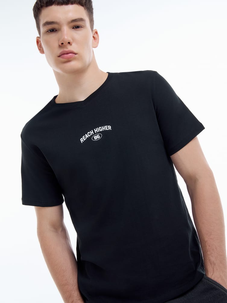 Хлопковая футболка с надписью Reach Higher