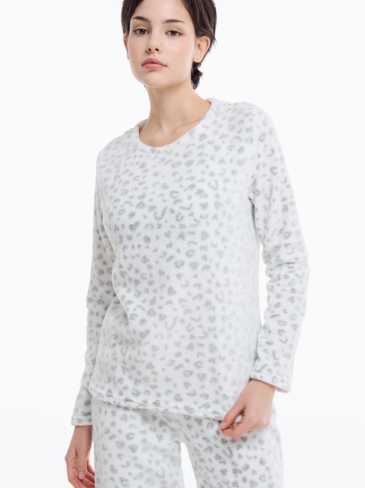 Плюшевая пижама с лонгсливом и брюками