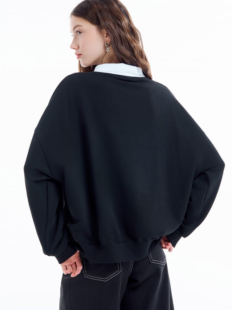 Свитшот-поло с надписью Vintage Vibes