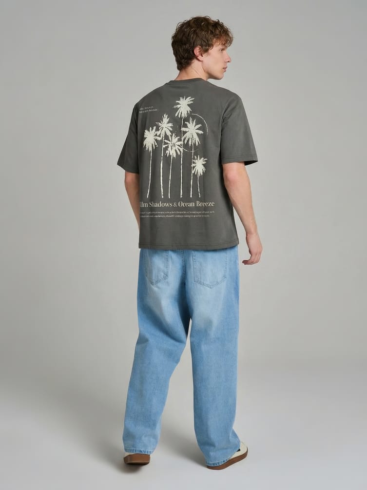 Джинсы багги широкие