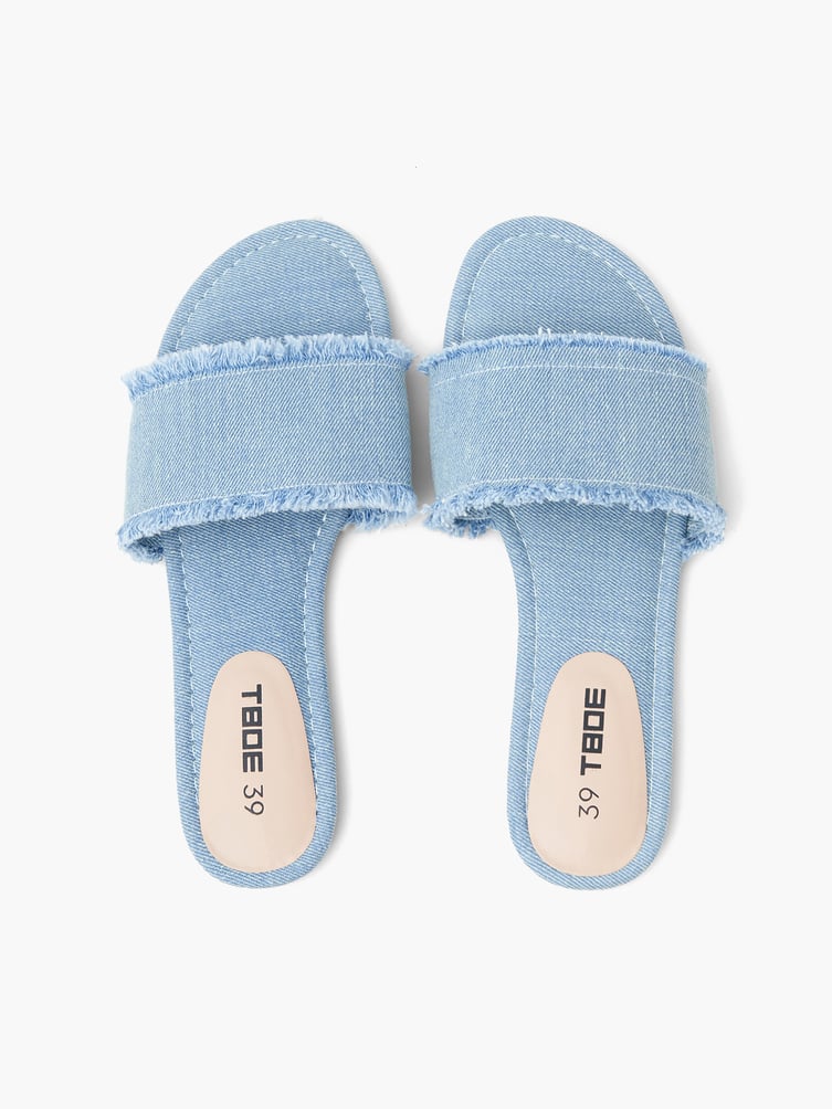 Джинсовые шлепанцы пантолеты