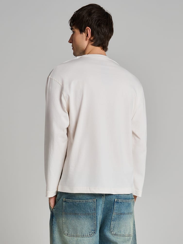 Лонгслив хлопковый с принтом