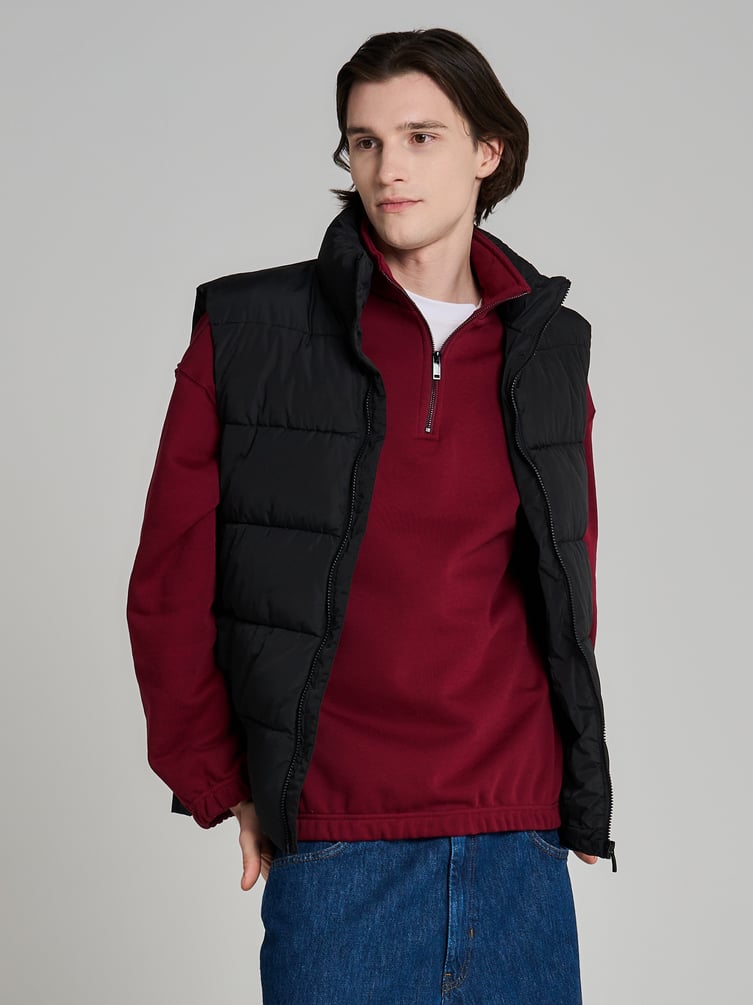 Утепленная толстовка с высоким горлом и начесом