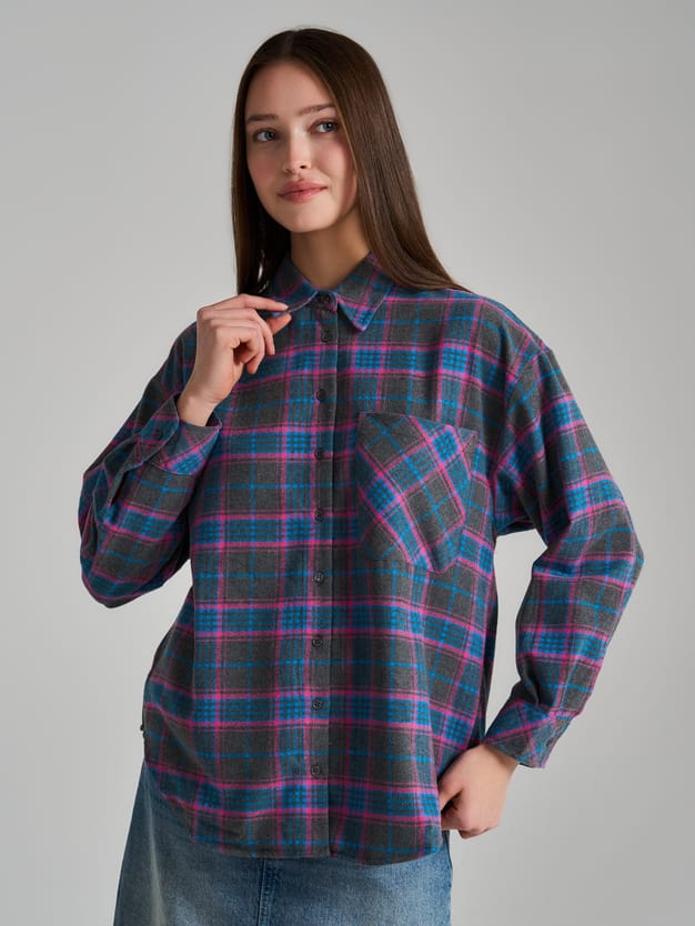 Байковая рубашка в клетку
