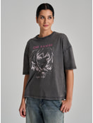 Хлопковая футболка оверсайз варенка с принтом аниме