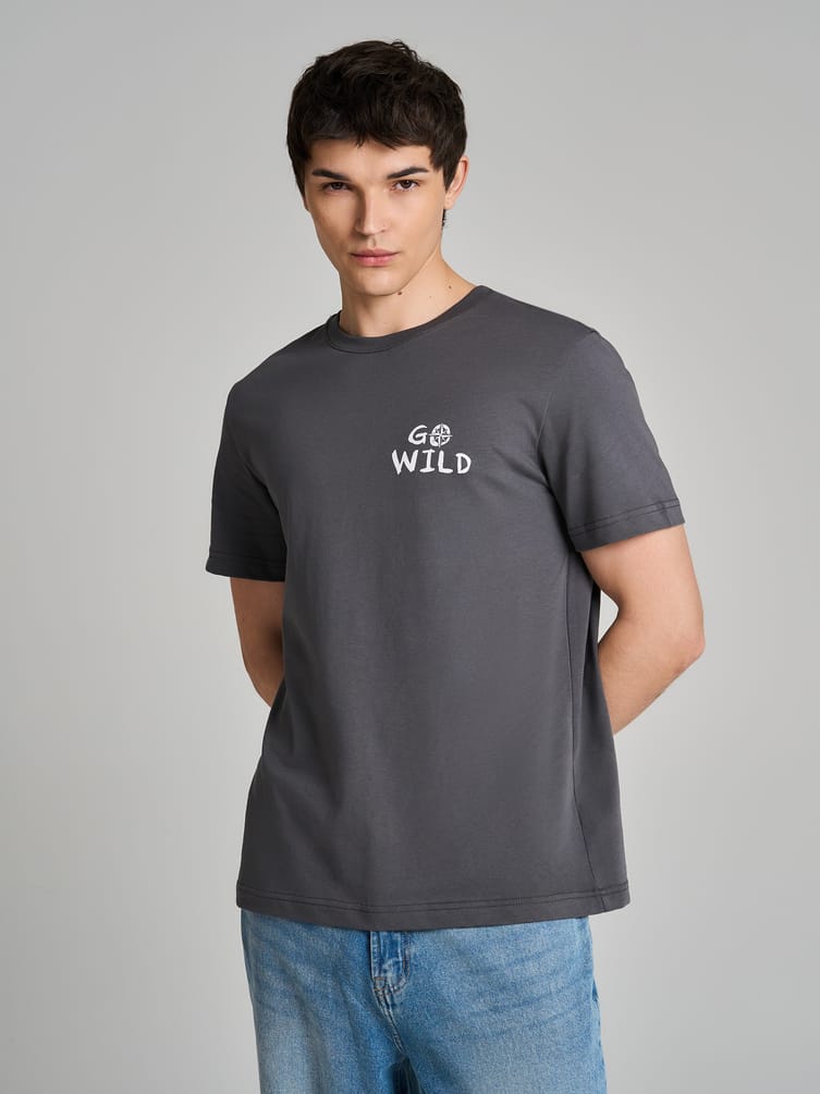 Футболка хлопковая с принтом на спине