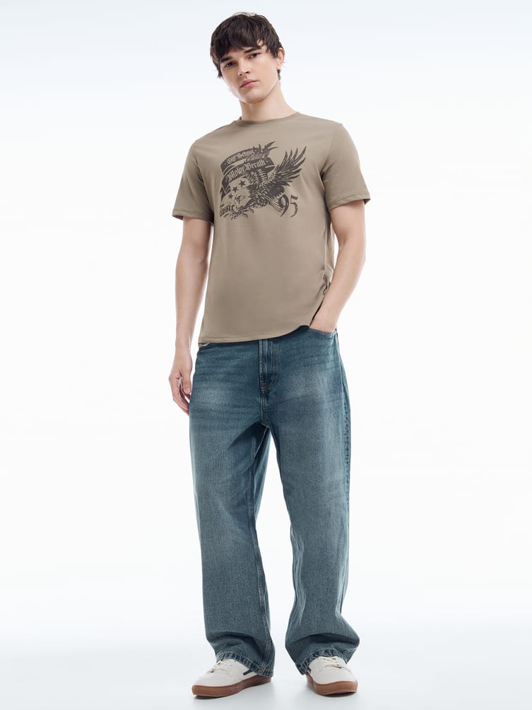 Футболка из хлопка с принтом орла